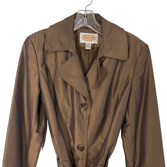 Talbots Size Small Vintage Trench Bronze Brown Coat Belted - Picture 2 of 10